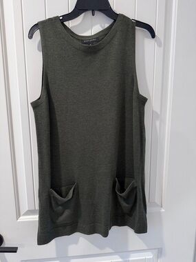 Banana Republic Olive Sleeveless Pocket Tunic
